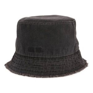 All Saints Black Washed Cotton Bucket Hat